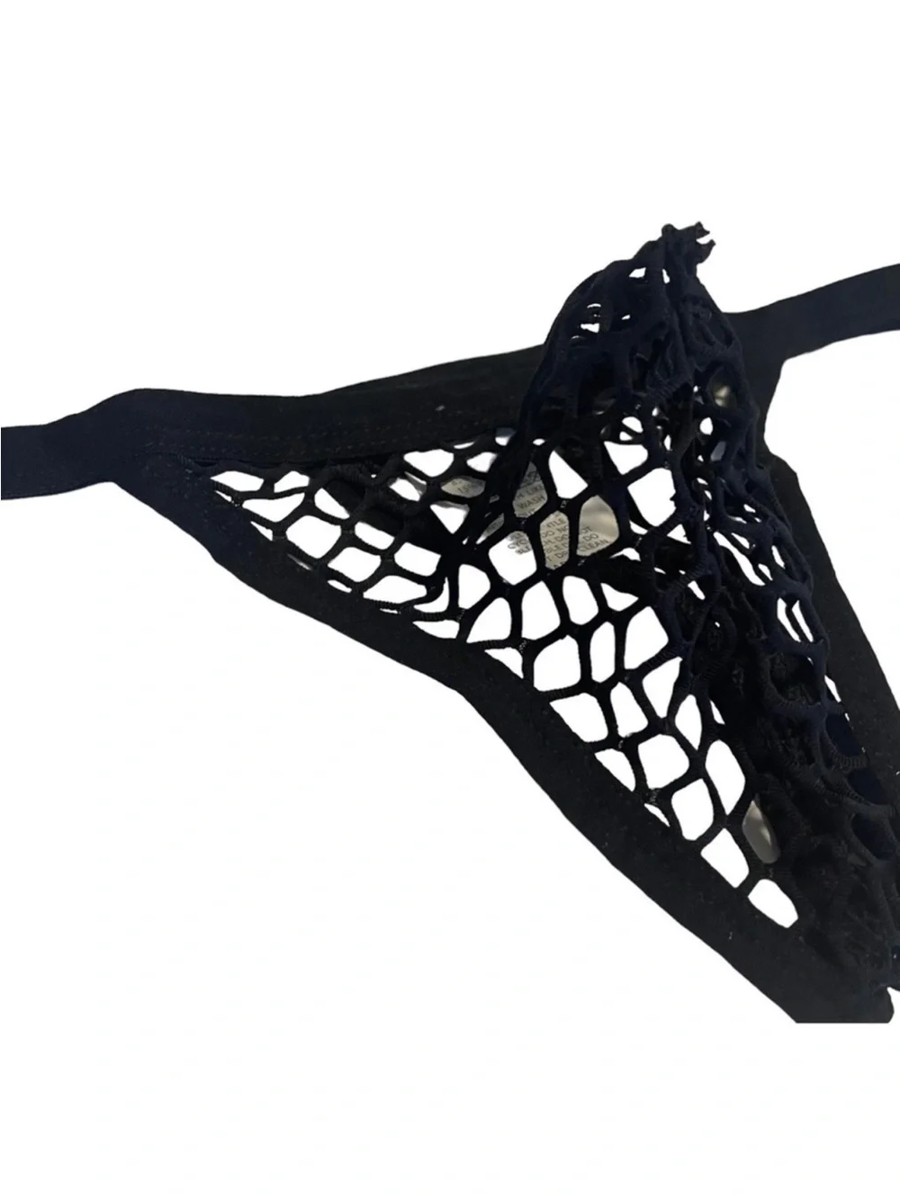 Mens Thong G-String Mesh See Through Black Underwear Medium Sexy Gogo Exposed